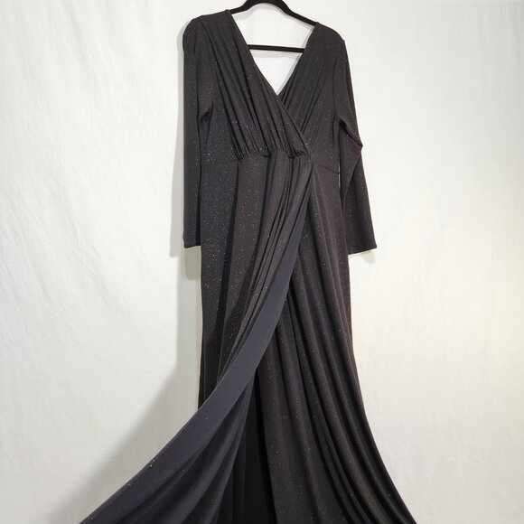 TIFFANY ROSE Maternity Isabella Glitter Black Surplice Dress Size6 USA 14/16. - Picture 4 of 16